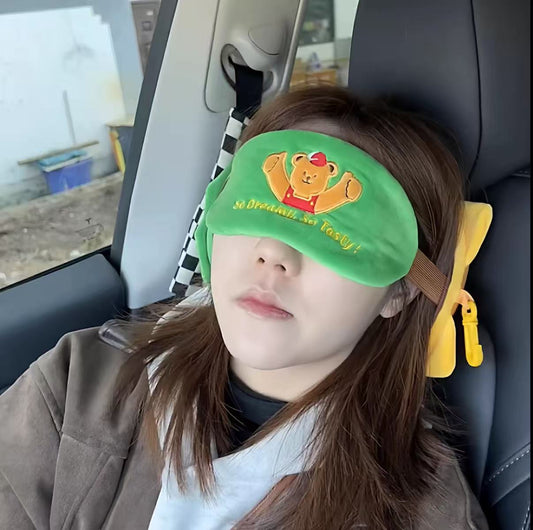 Hamburger Eye Mask and U-Shaped Pillow 2-in-1